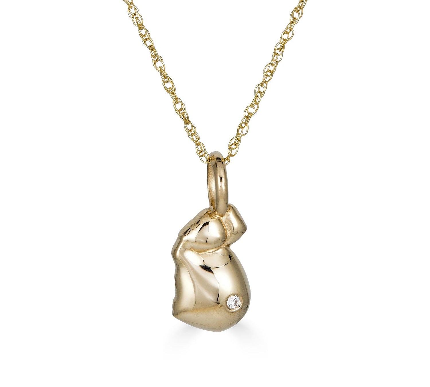 Rhiannon Pregnancy Cast Diamond Pendant Necklace-nunchi