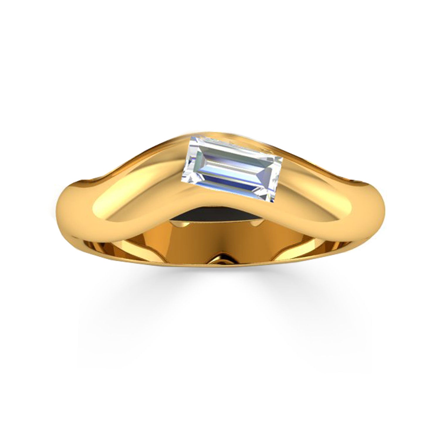 Wavy Baguette Cut Friendship Ring-nunchi